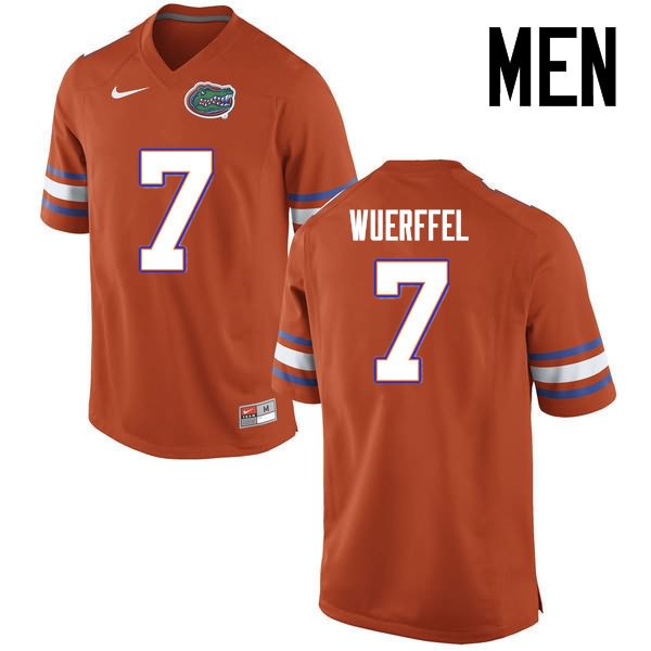 NCAA Florida Gators Danny Wuerffel Men's #7 Nike Orange Stitched Authentic College Football Jersey DPW3764UZ